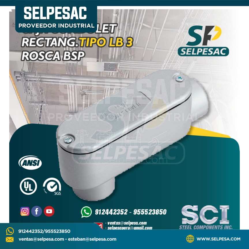 CAJA CONDULET RECTANGULAR TIPO LB 3´´ ROSCA BSP