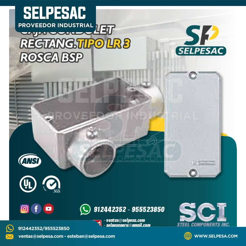 CAJA CONDULET RECTANGULAR TIPO LR 3´´ ROSCA BSP