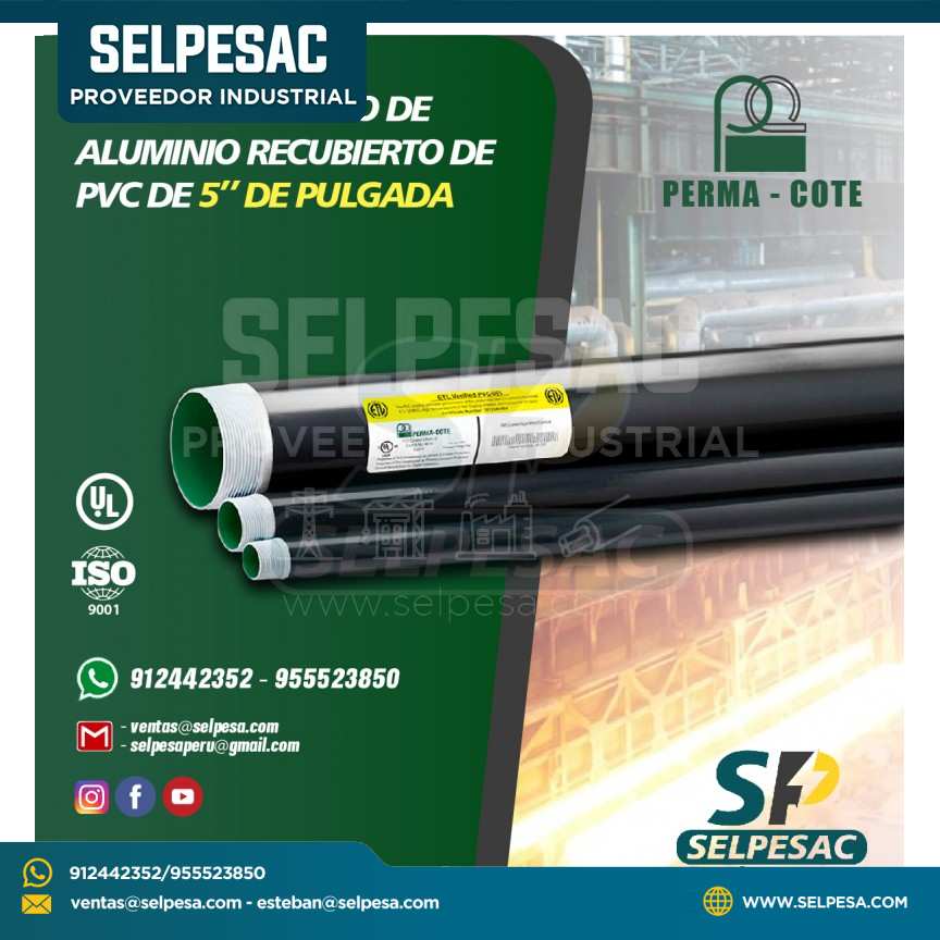 CONDUCTO RÍGIDO DE ALUMINIO RECUBIERTO DE PVC DE 5´´ PULG.