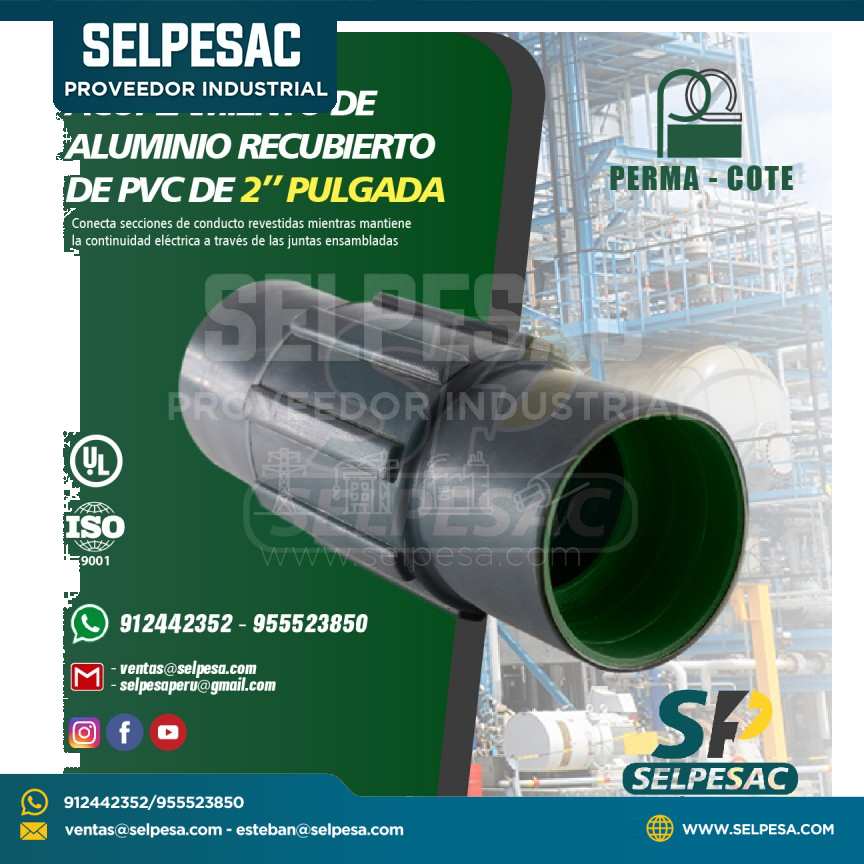 ACOPLAMIENTO DE ALUMINIO RECUBIERTO DE PVC DE 2´´ PULGADAS