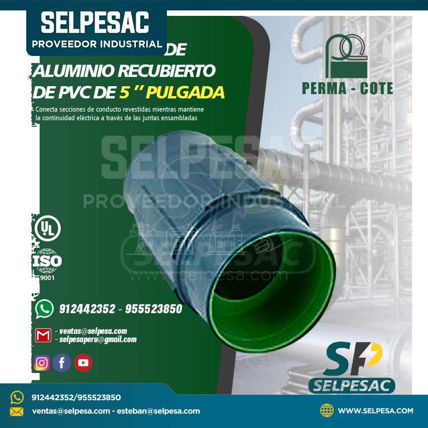 ACOPLAMIENTO DE ALUMINIO RECUBIERTO CON PVC DE 5´´ PULGADAS.