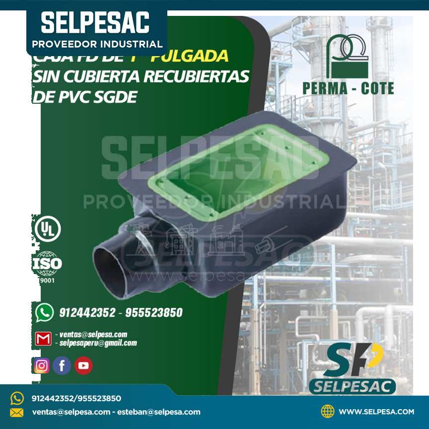 CAJA FD DE 1´´PULG. S/TAPA DE ACERO RECUBIERTA DE PVC GRIS - PERMA-COTE