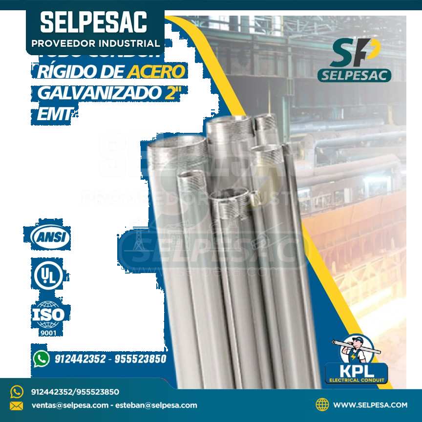 TUBO CONDUIT RIGIDO DE ACERO GALVANIZADO 2´´ EMT - UL