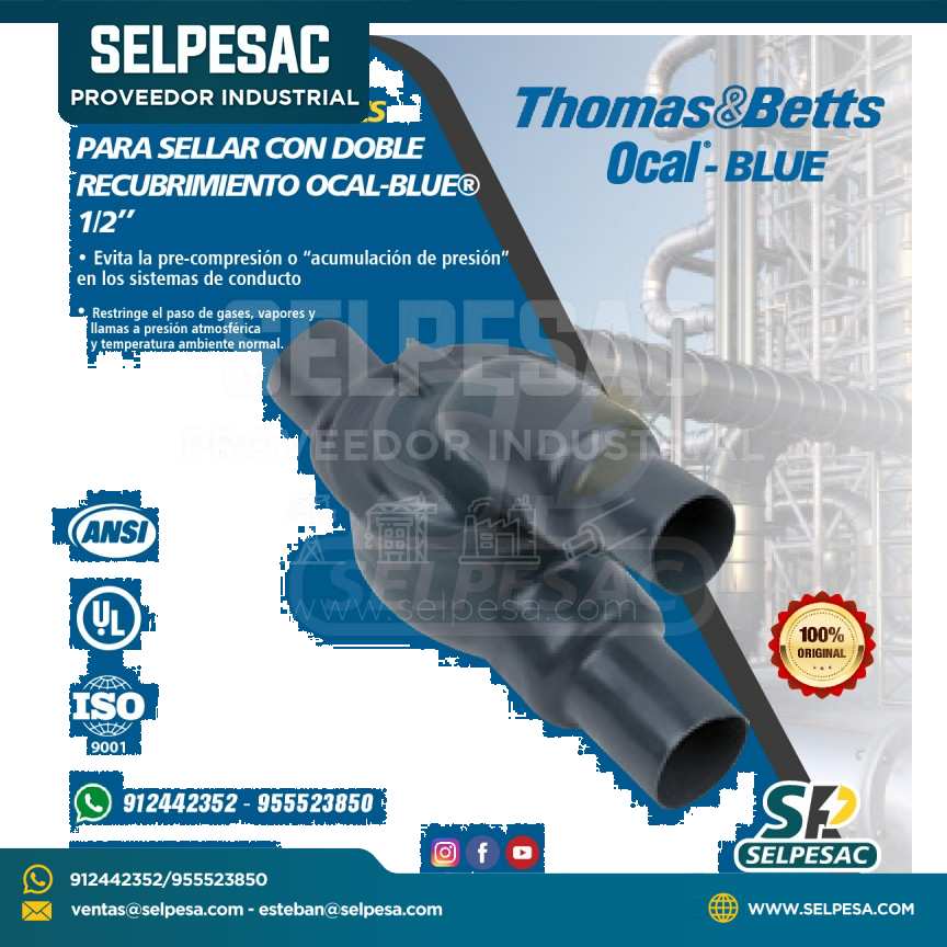OCAL BLUE / THOMAS & BETTS - CONDUCTOS DE SELLADO TIPO EZS RECUBIERTO DE PVC 1/2´´ - UL