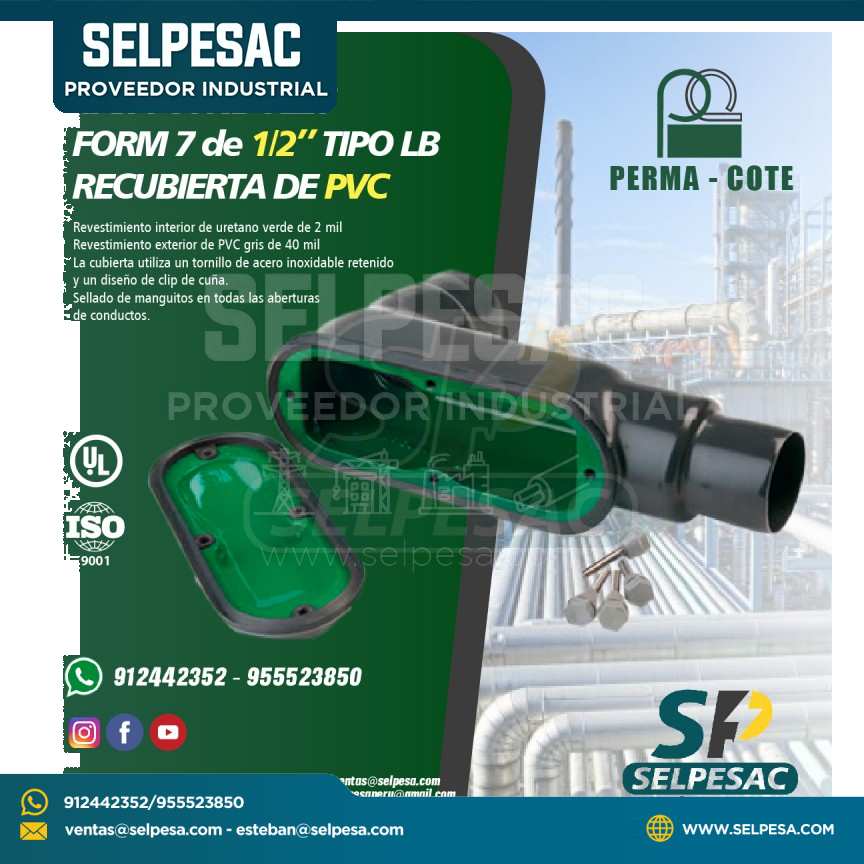 CAJA CONDULET FORM 7 1/2´´ TIPO LB RECUBIERTO DE PVC - UL PERMACOTE