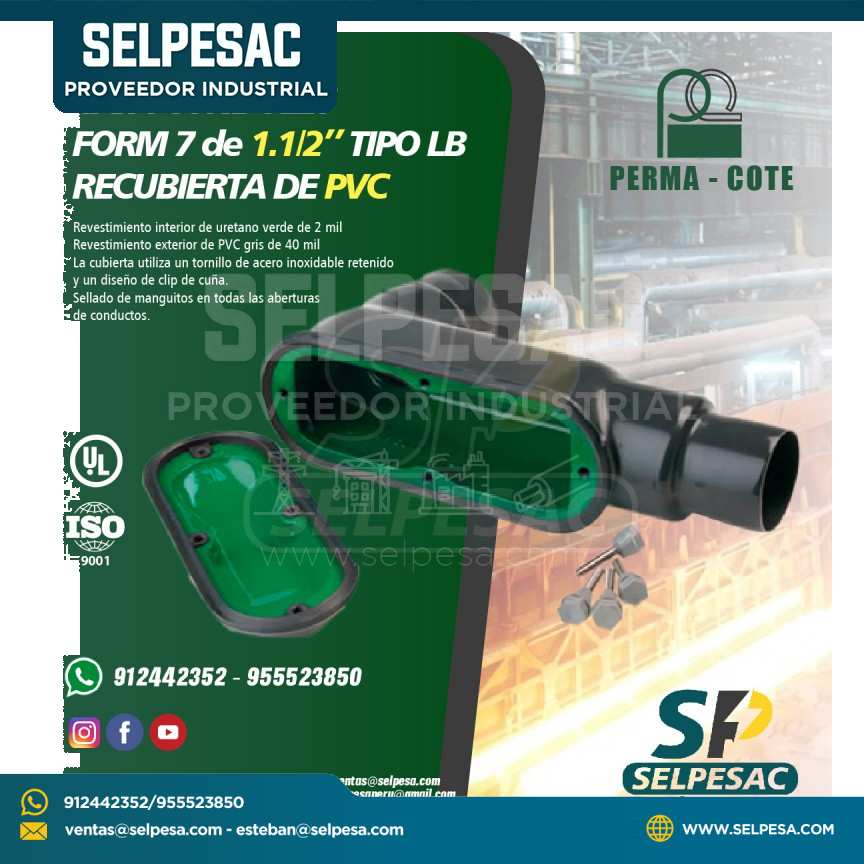 CAJA CONDULET FORM 7 - 1. 1/2´´ TIPO LB RECUBIERTO DE PVC - UL PERMACOTE