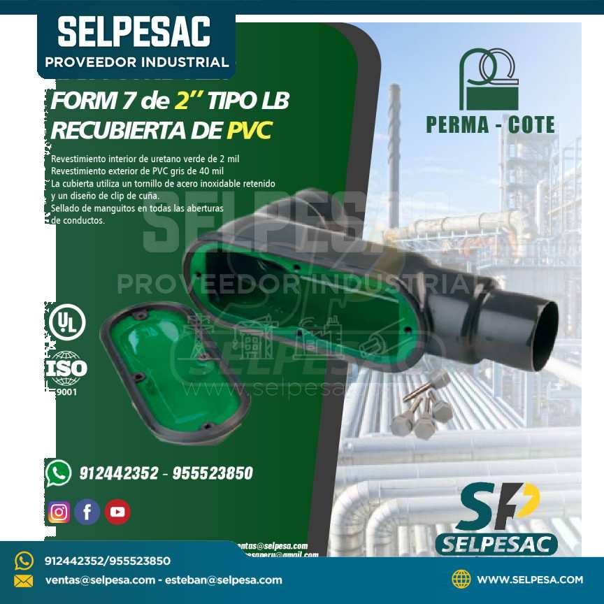 CAJA CONDULET FORM 7 - 2´´ TIPO LB RECUBIERTO DE PVC - UL PERMACOTE