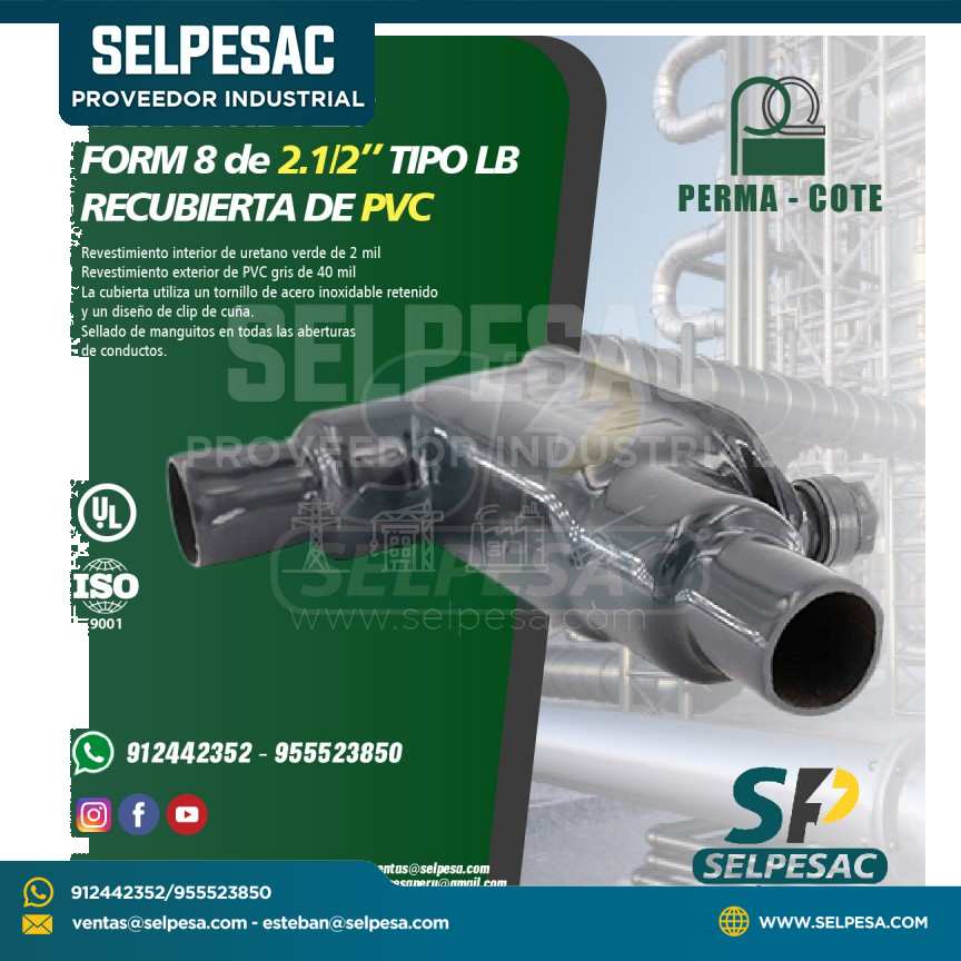 CAJA CONDULET FORM 8 - TIPO LB 2.1/2´´ REVESTIDO DE PVC - UL PERMACOTE