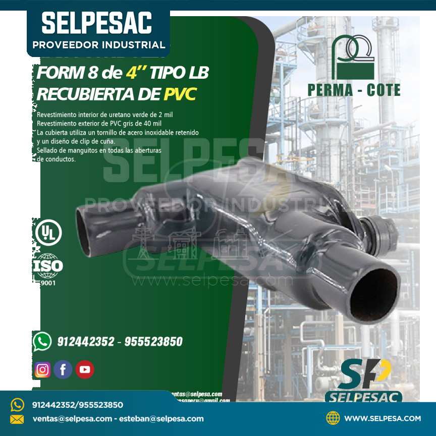 CAJA CONDULET FORM 8 - TIPO LB 4´´ REVESTIDO DE PVC - UL PERMACOTE