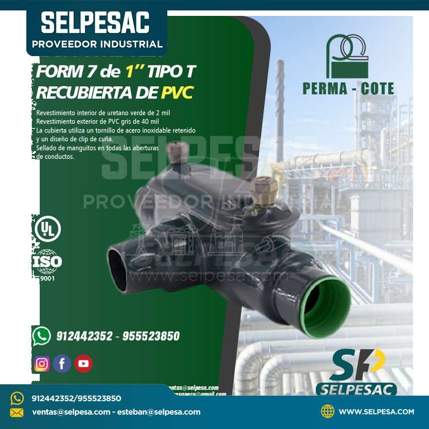 CAJA CONDULET FORM 7 - TIPO T 1´´ REVESTIDO DE PVC - UL PERMACOTE