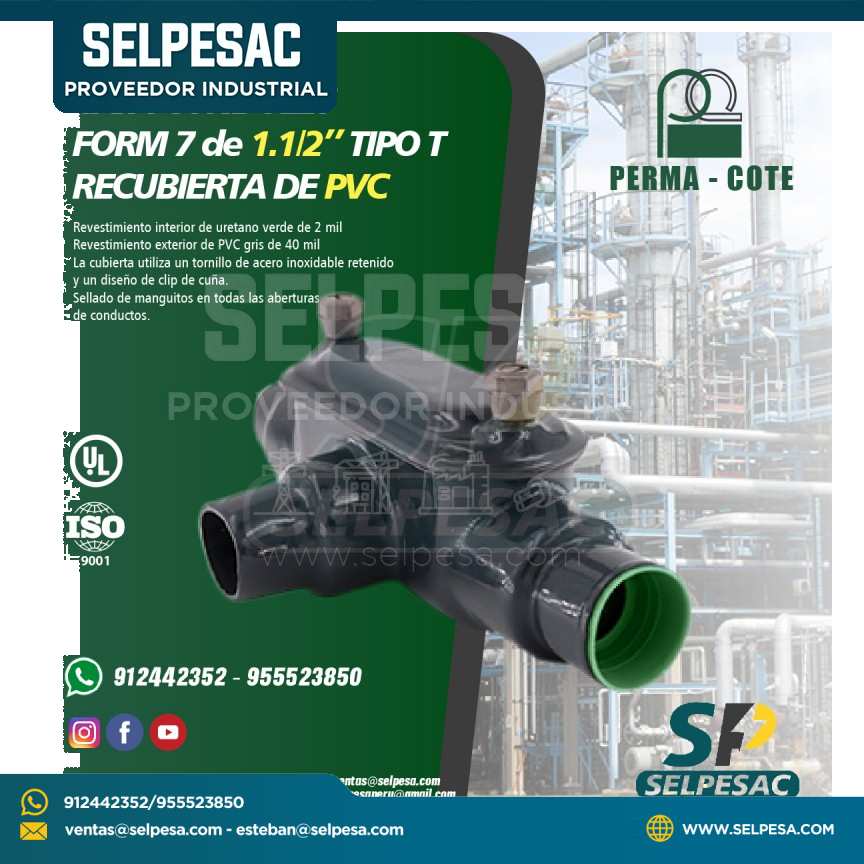 CAJA CONDULET FORM 7 - TIPO T 1.1/2´´ REVESTIDO DE PVC - UL PERMACOTE