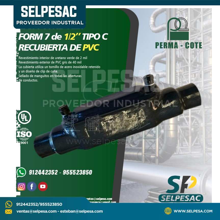 CAJA CONDULET FORM 7 - TIPO C 1/2´´ REVESTIDO DE PVC - UL PERMACOTE