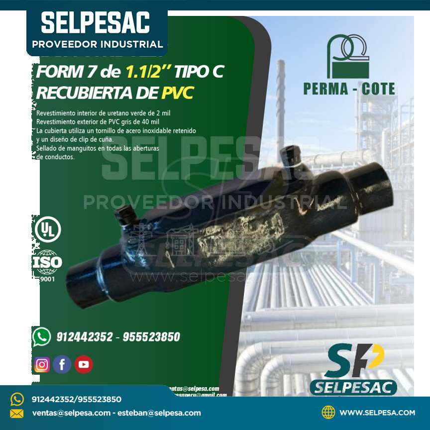 CAJA CONDULET FORM 7 - TIPO C 1. 1/2´´ REVESTIDO DE PVC - UL PERMACOTE