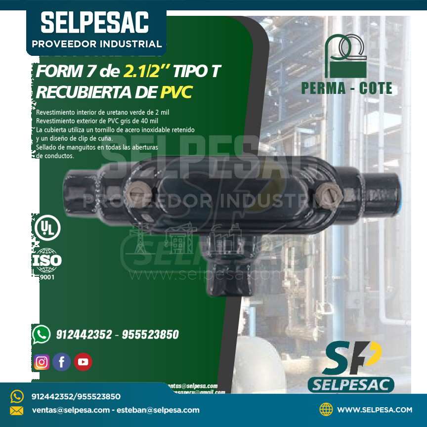 CAJA CONDULET FORM 7 - TIPO T 2. 1/2´´ REVESTIDO DE PVC - UL PERMACOTE