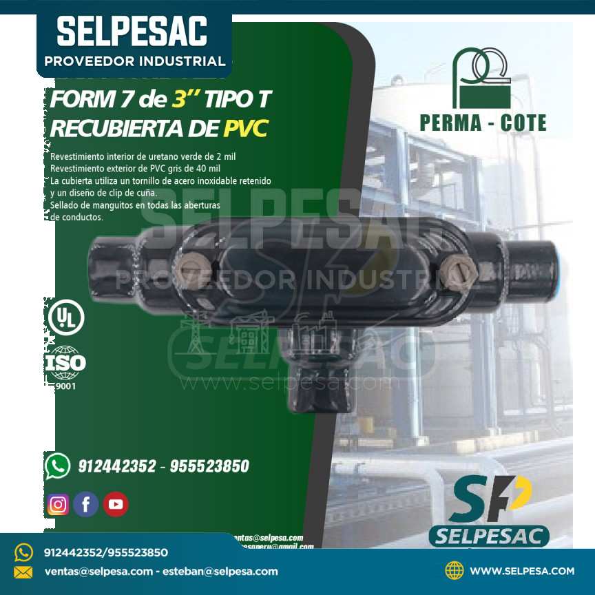 CAJA CONDULET FORM 7 - TIPO T 3´´ REVESTIDO DE PVC - UL PERMACOTE