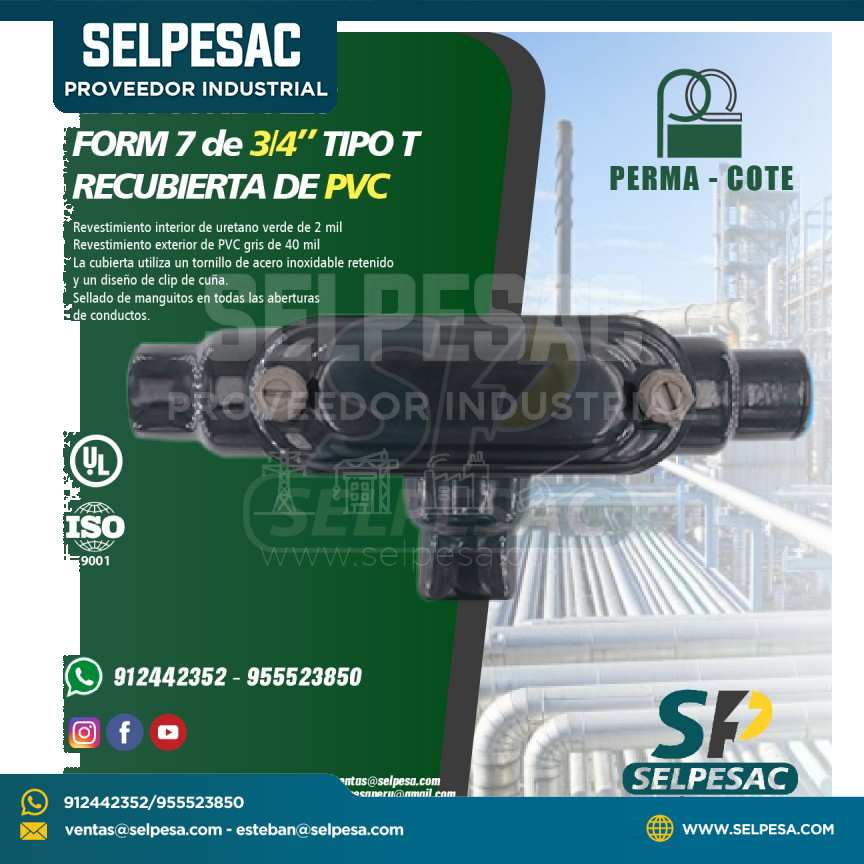 CAJA CONDULET FORM 7 - TIPO T 3/4´´ REVESTIDO DE PVC - UL PERMACOTE