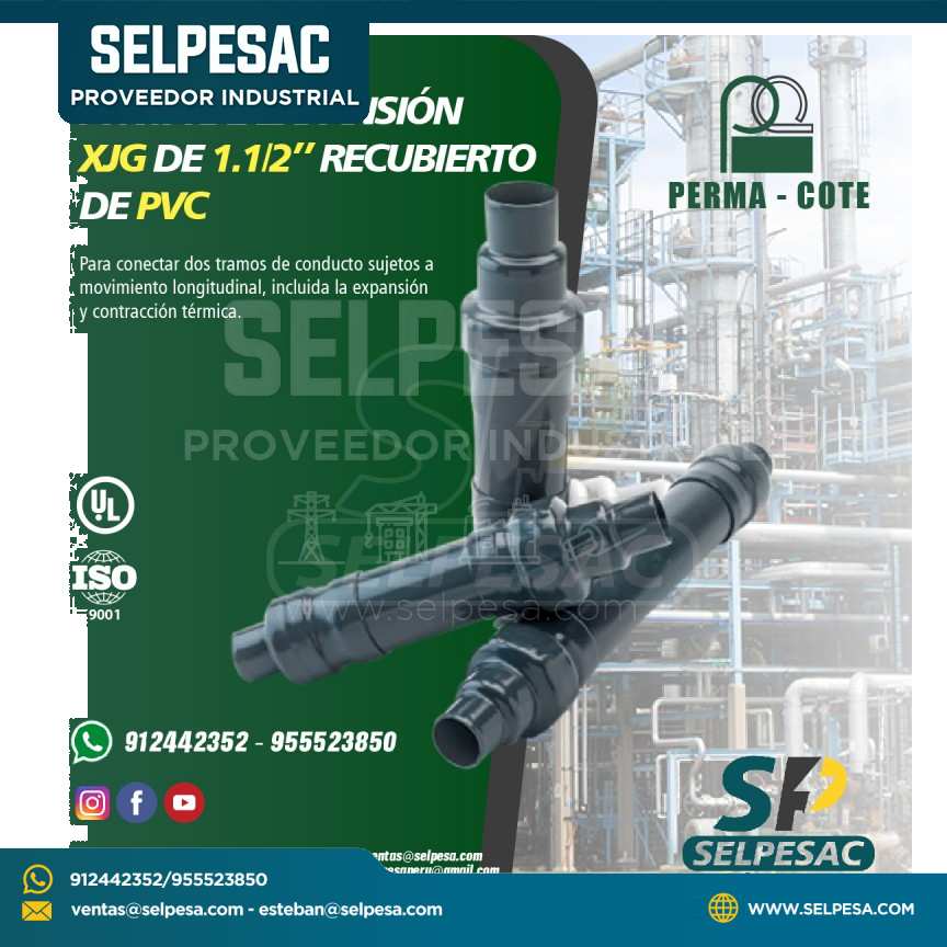 JUNTA DE EXPANSIÓN XJG - 1. 1/2´´  RECUBIERTO DE PVC - UL PERMACOTE