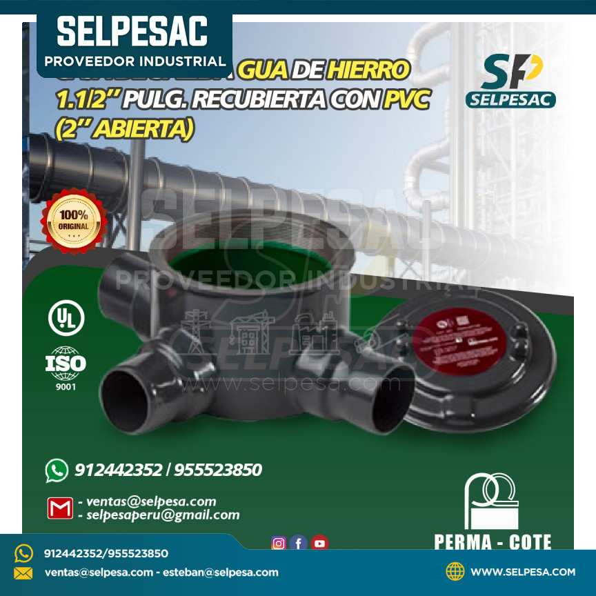 CAJA DE SALIDA GUA 1. 1/2´´ DE HIERRO RECUBIERTO DE PVC- UL PERMACOTE