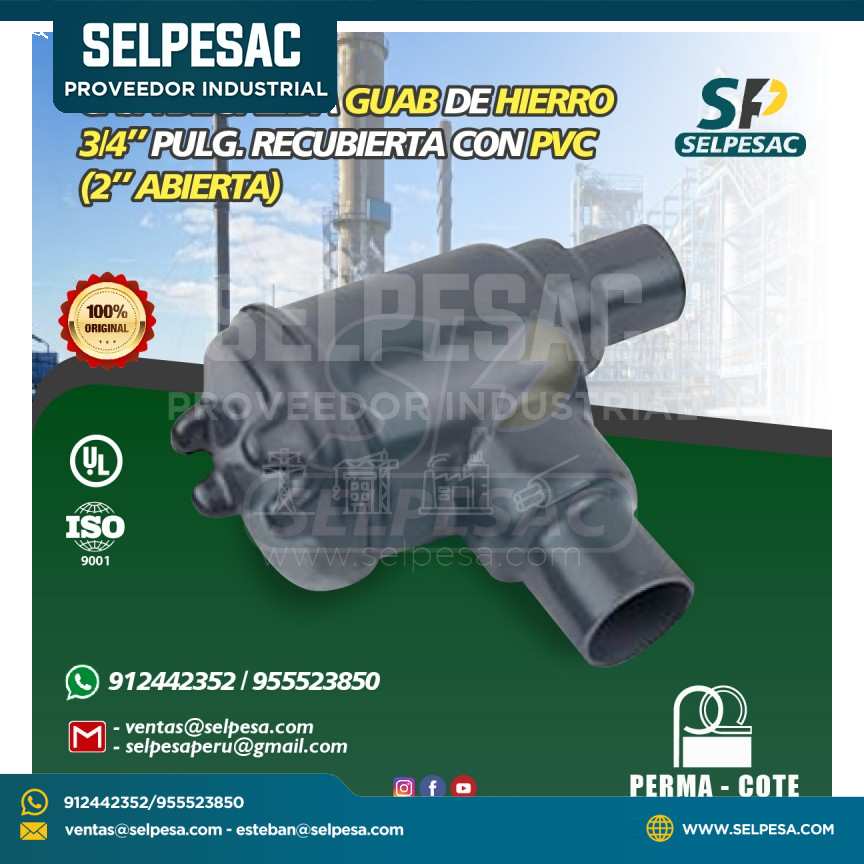 CAJA DE SALIDA GUAB 3/4´´ DE HIERRO RECUBIERTO DE PVC- UL PERMACOTE