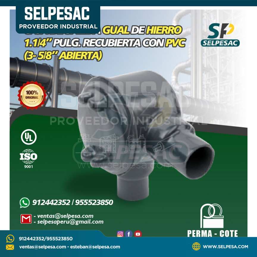 CAJA DE SALIDA GUAL 1.1/4´´ DE HIERRO RECUBIERTO DE PVC- UL PERMACOTE