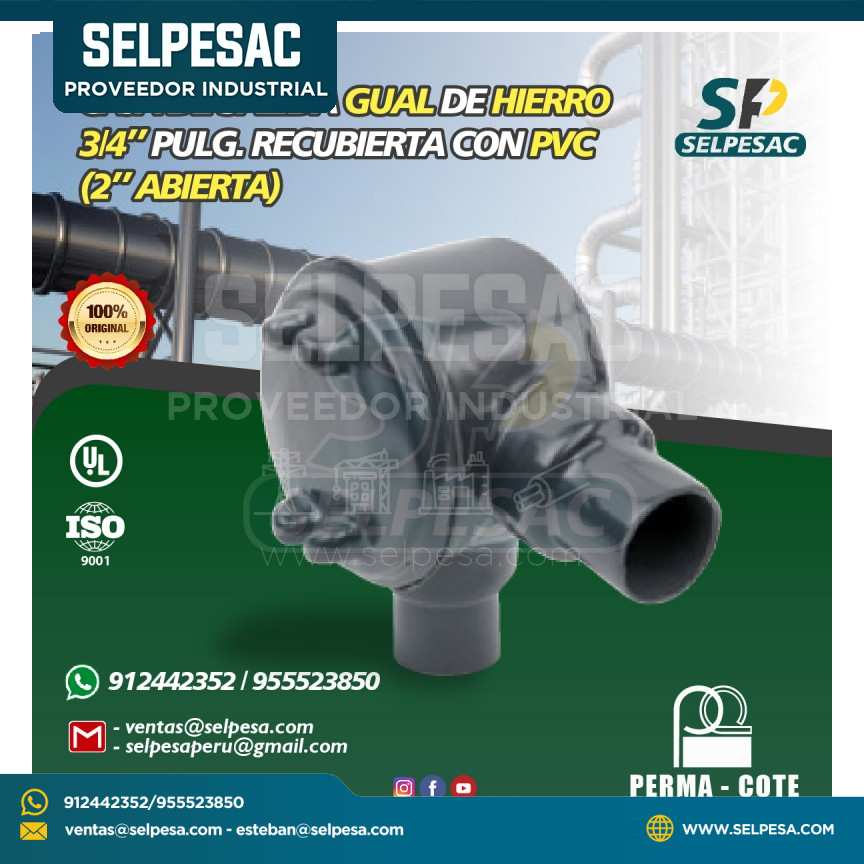 CAJA DE SALIDA GUAL 3/4´´ DE HIERRO RECUBIERTO DE PVC- UL PERMACOTE
