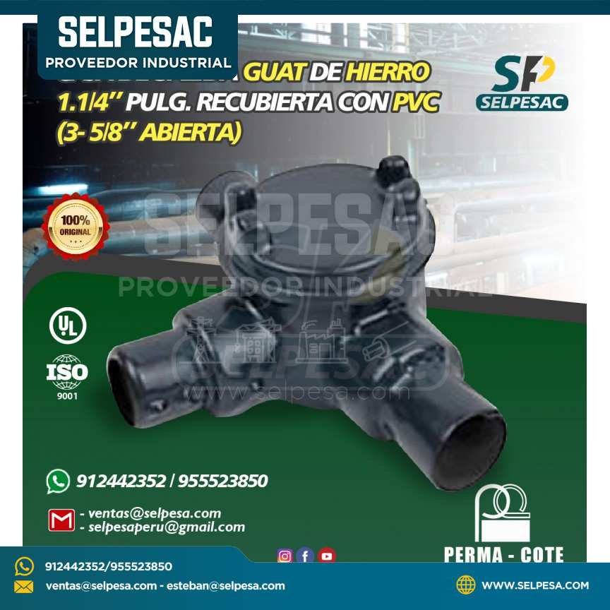 CAJA DE SALIDA GUAT 1. 1/4´´ DE HIERRO RECUBIERTO DE PVC - UL PERMACOTE