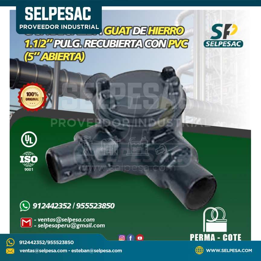CAJA DE SALIDA GUAT 1. 1/2´´ DE HIERRO RECUBIERTO DE PVC- UL PERMACOTE