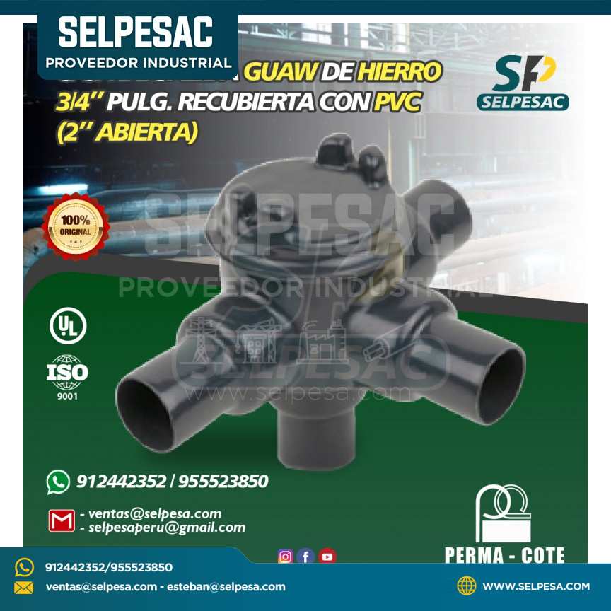 CAJA DE SALIDA GUAW 3/4 DE HIERRO RECUBIRTO DE PVC - UL PERMACOTE