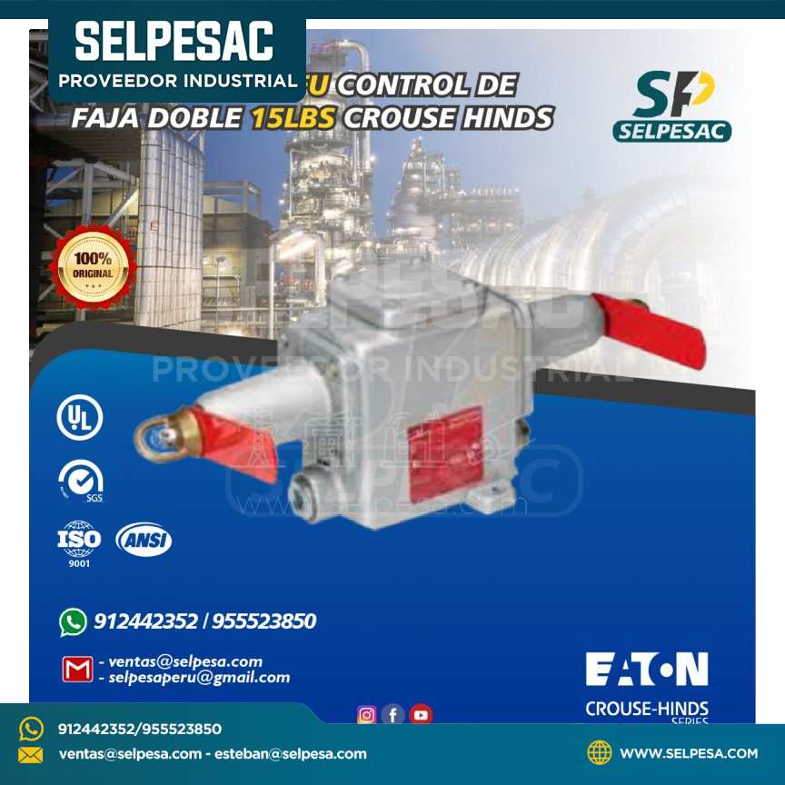 EATON CROUSE HINDS INTERRUPTOR AFU CONTROL DE FAJA DOBLE - 15 LBS