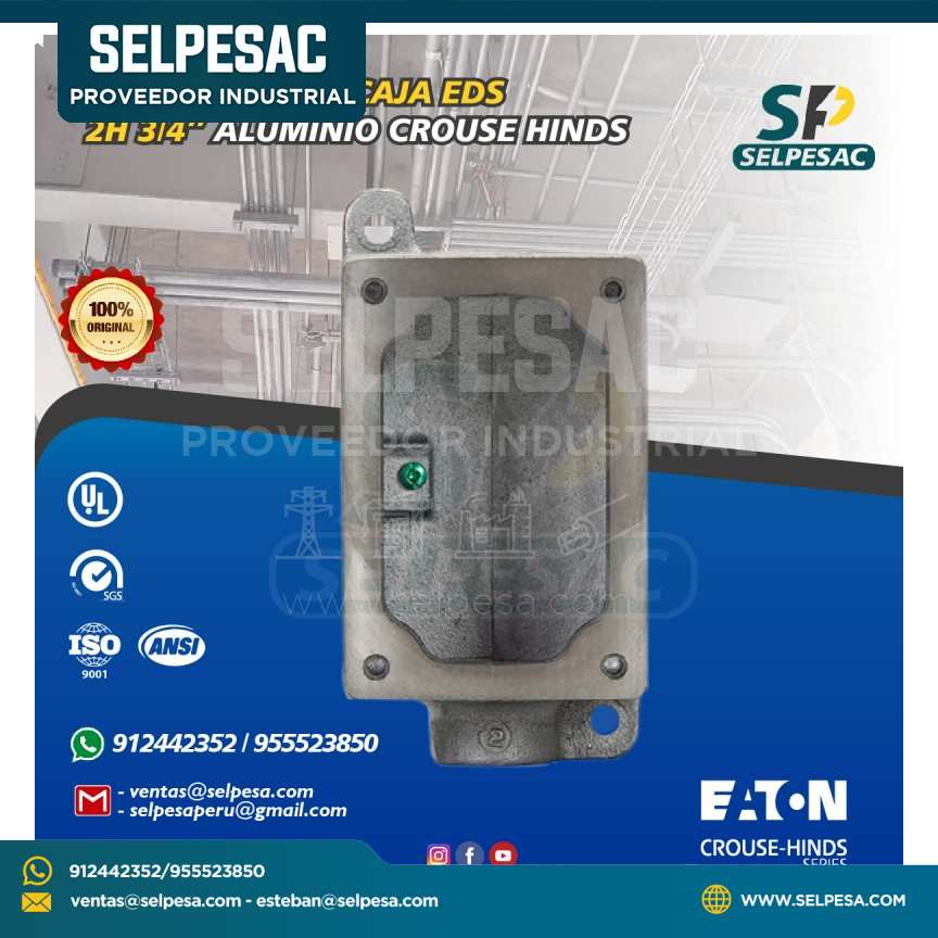 EATON CROUSE HINDS CAJA DE PASE 1 CAJA EDS 2H 3/4´´ ALUMINIO - UL