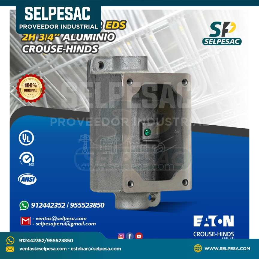 EATON CROUSE HINDS CAJA DE PASE 2 CAJA EDS 2H 3/4´´ ALUMINIO - UL