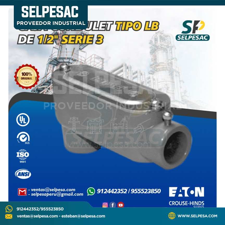 EATON CROUSE HINDS CAJA CONDULET TIPO LB DE 1/2´´ SERIE 3 - UL