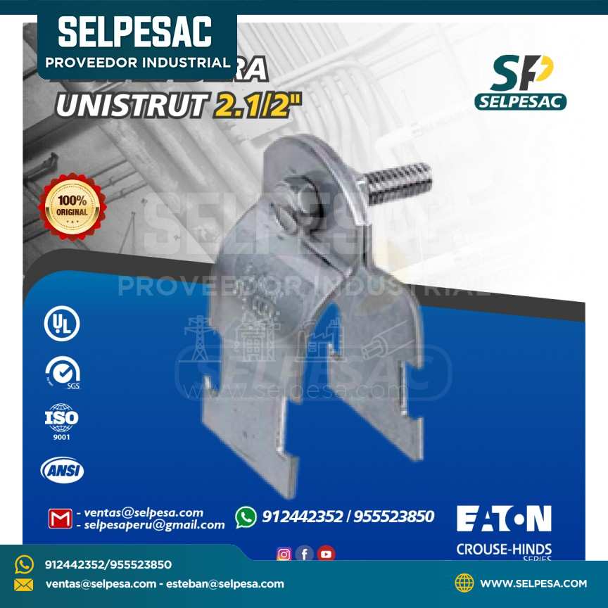 EATON CROUSE HINDS ABRAZADERA UNISTRUT PARA TUBERÍA CONDUIT - 2. 1/2´´ UL