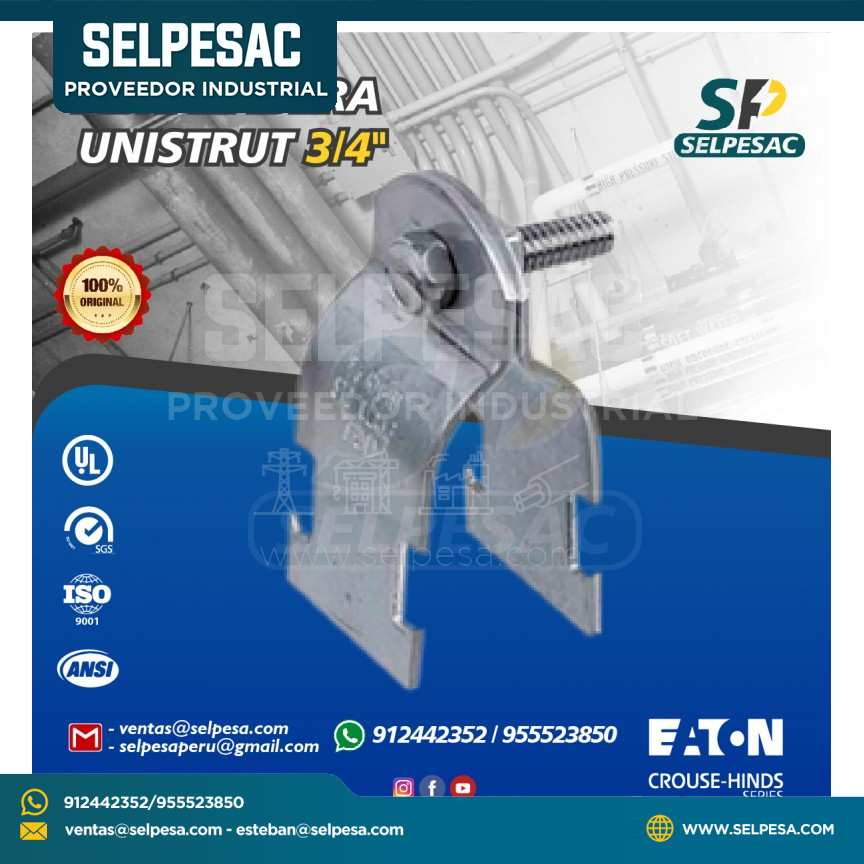 EATON CROUSE HINDS ABRAZADERA UNISTRUT PARA TUBERÍA CONDUIT - 3/4´´ UL