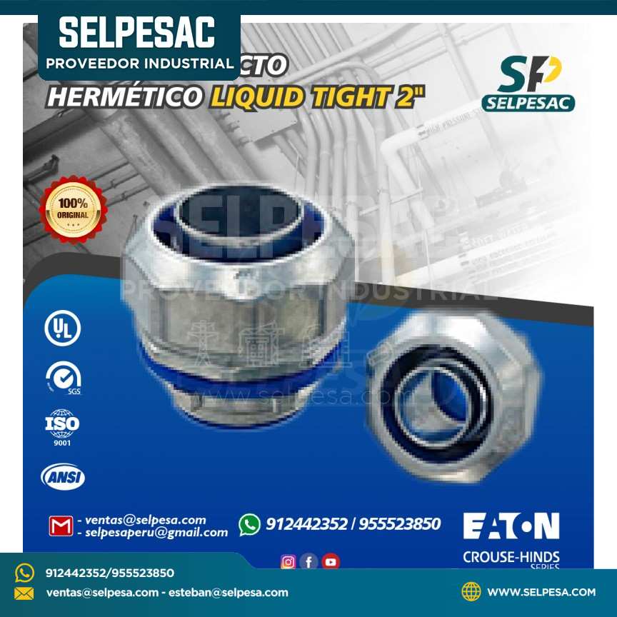 EATON CROUSE HINDS CONECTOR RECTO HERMÉTICO LIQUID TIGHT 2´´ UL