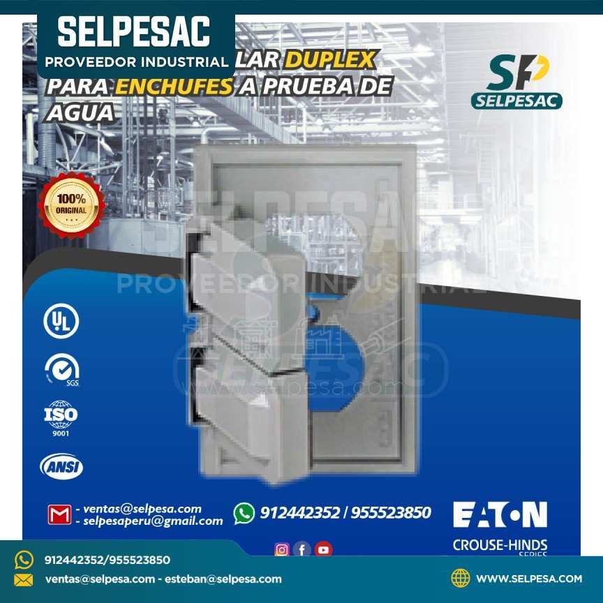 EATON CROUSE HINDS - TAPA DUPLEX RECTANGULAR PARA ENCUHFE CA8GH