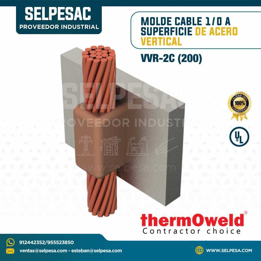 THERMOWELD - MOLDE CABLE 1/0 A SUPERFICIE DE ACERO VERTICAL (150)