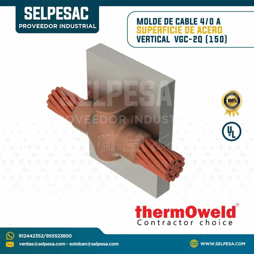 THERMOWELD - MOLDE CABLE 4/0 A SUPERFICIE DE ACERO VERTICAL (150)