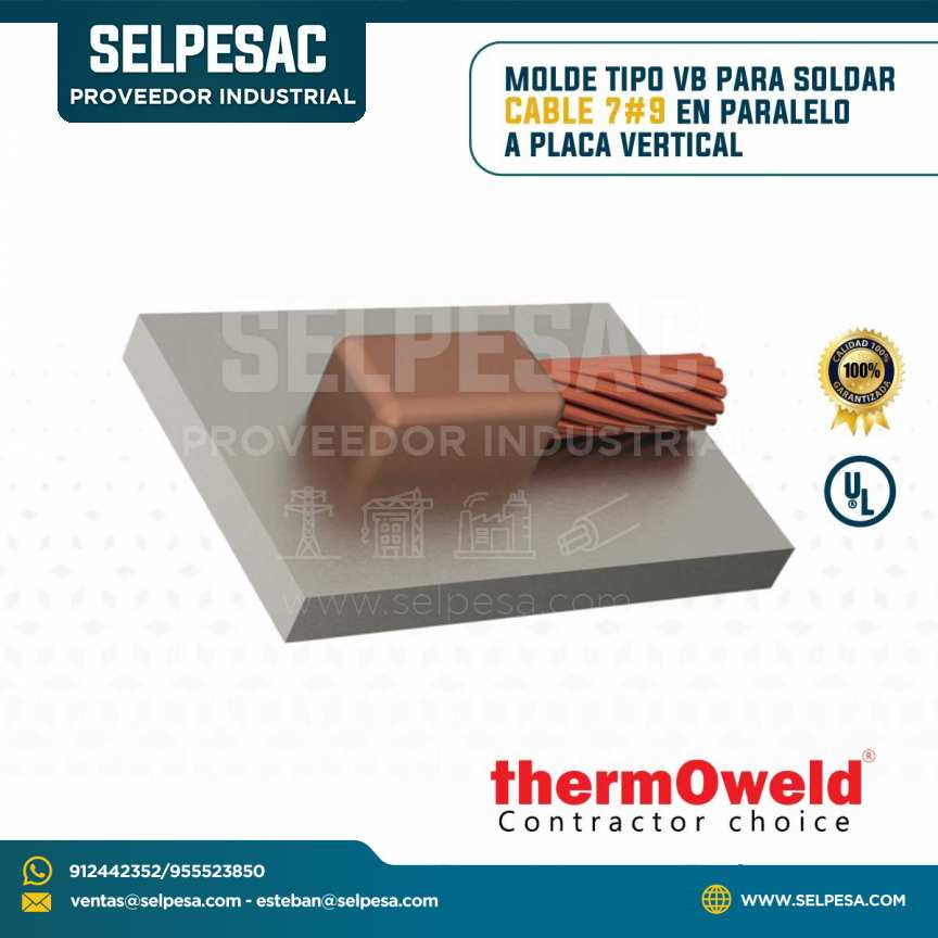 THERMOWELD - MOLDE CABLE 4´´ AWG SUPERFICIE DE ACERO VERTICAL