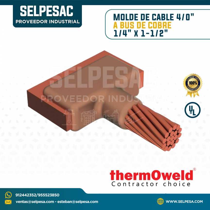 THERMOWELD - MOLDE DE CABLE 4/0´´ A BUS DE COBRE 1/4´´ X 1. 1/2´´