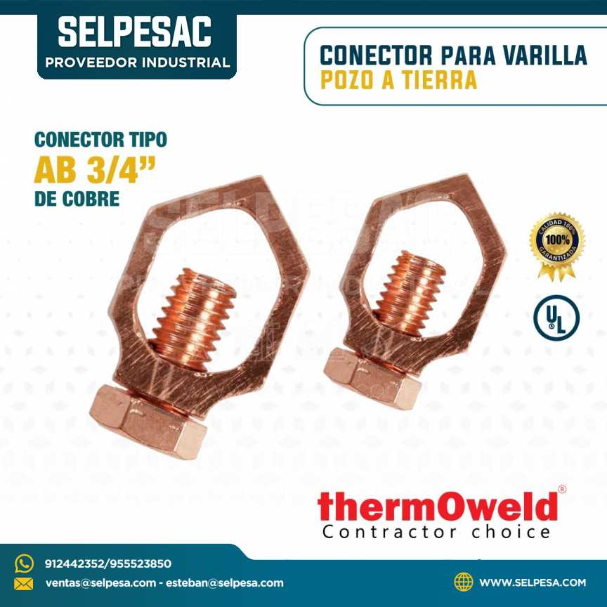 THERMOWELD - CONECTOR A VARILLA DE COBRE 3/4´´