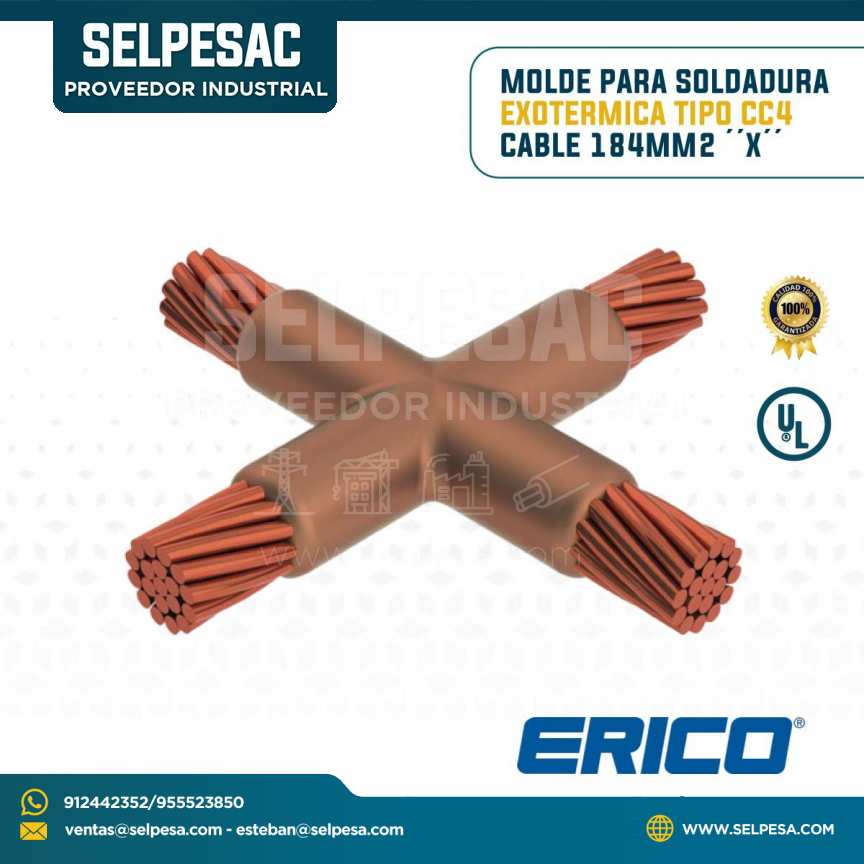 ERICO - MOLDE PARA SOLDADURA EXOTERMICA TIPO CC4 CABLE 184MM2 ´´X´´