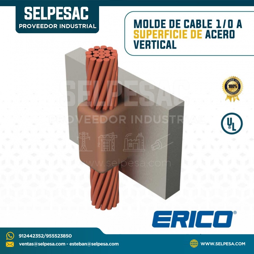 ERICO - MOLDE CABLE 1/0 A SUPERFICIE DE ACERO VERTICAL- UL
