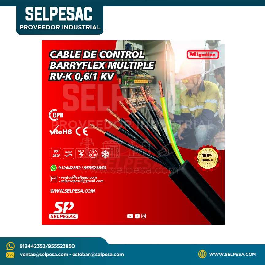MIGUÉLEZ - CABLE DE CONTROL BARRYFLEX MULTIPLE RV-K 0,6/1 KV