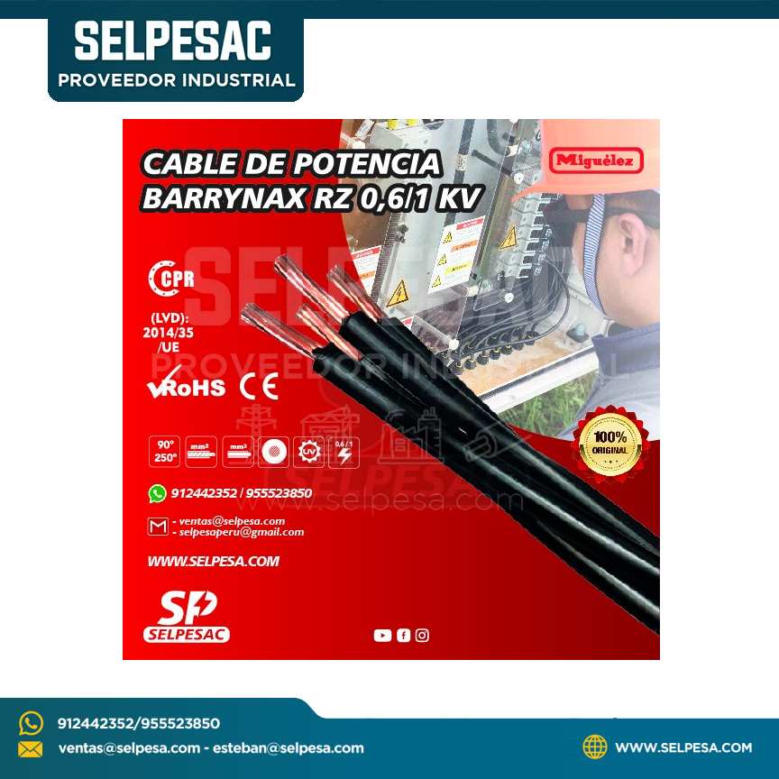 MIGUÉLEZ - CABLE DE POTENCIA BARRYNAX RZ 0,6/1 KV CONDUCTOR AISLADO