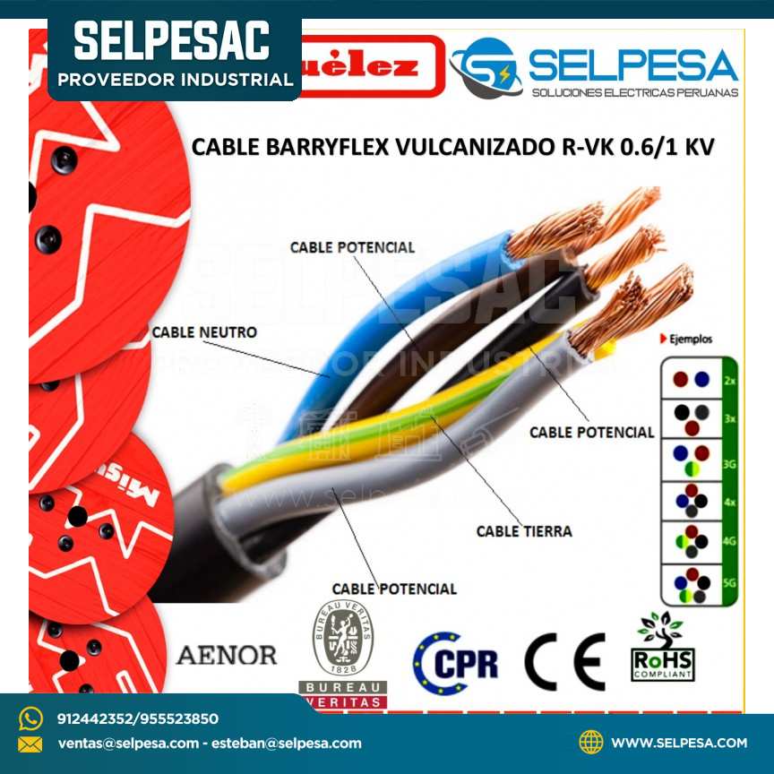 CABLE BARRYFLEX R-VK 0.6/1KV, 4x6MM MIGUELEZ