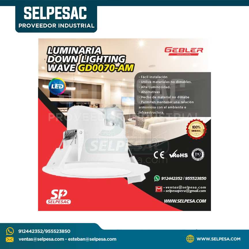 GEBLER - DOWN LIGHTING WAVE 7W 700 LUM. LED SMD