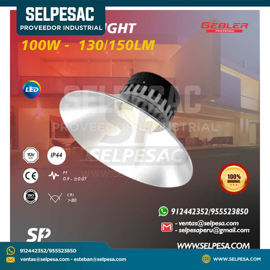 GEBLER - HIGH BAY LIGHT 100W - 130/150LM ALUMINIO