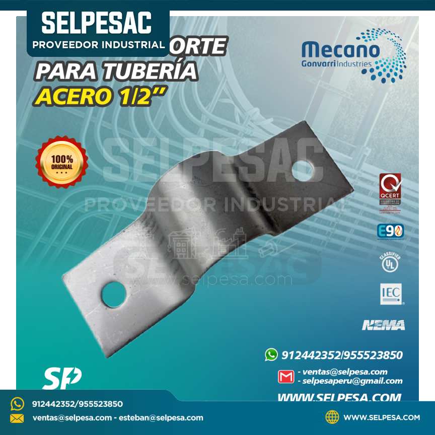 MECANO - SOPORTE PARA TUBERÍA ACERO 1/2´´