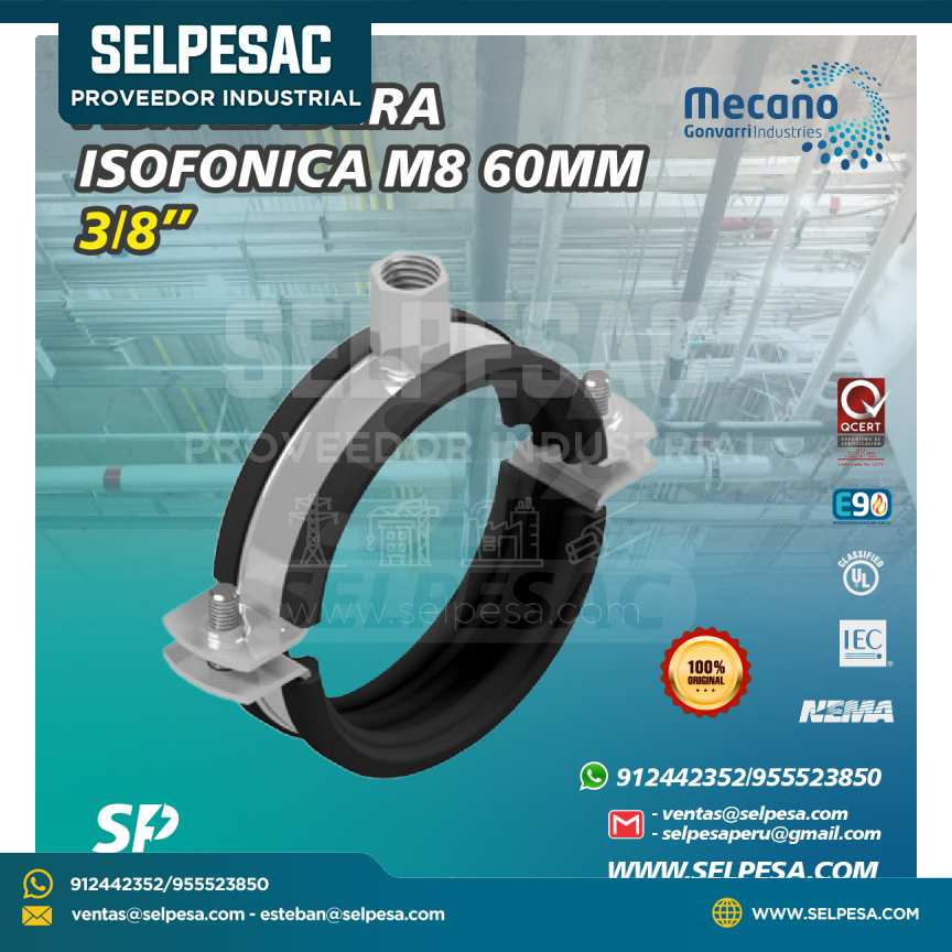 MECANO - ABRAZADERA ISOFONICA M8 60MM 3/8´´